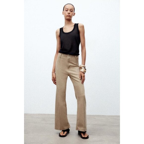 ZARA JEANS ZW COLLECTION TAILORED WIDE LEG HIGH-WAIST - Picture 2 of 9